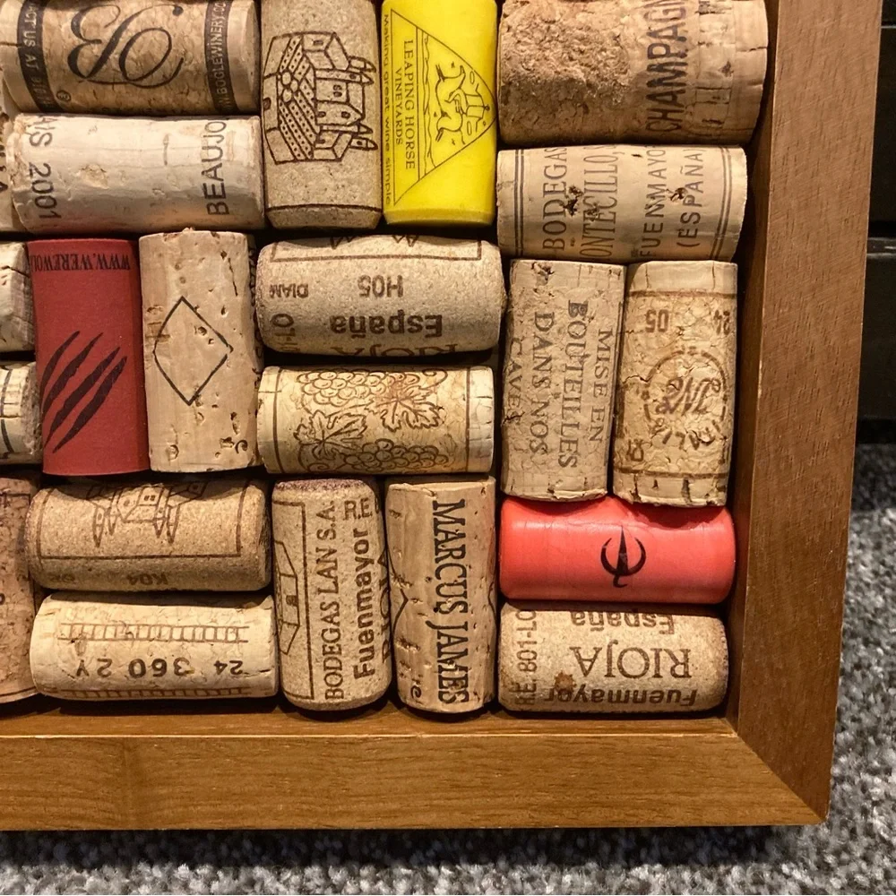 Hand Crafted Square Wine Cork Trivet Hot Plate or Wall Art - 10.5 x 9”